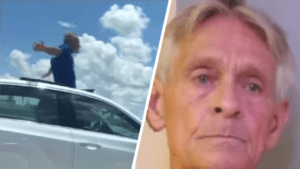 Florida Man Drives Cadillac from Sunroof down Highway, Says He'd Rather Goto Jail Than Back to His Wife May 10