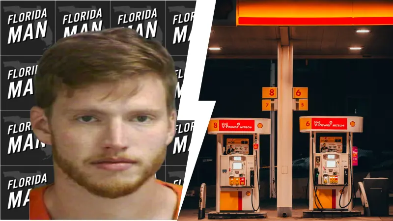 Florida Man Hunter Thomas Bleich fights gas pumps December 29