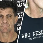 Florida Man and Drug Dealer wearing a Who Needs Drugs T-shirt